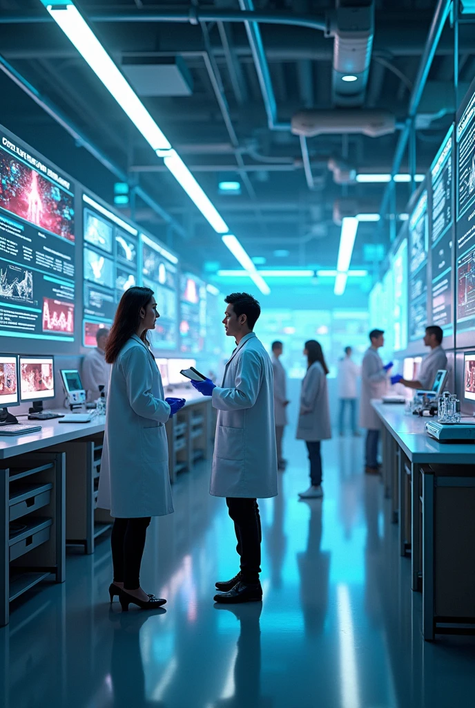 generate a photo with a positive side effects of technology  in science and in health