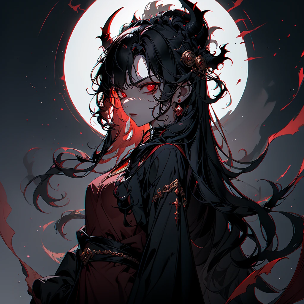 (solo curly:1.2 black hair long hair evil princess girl, detailed evil:1.4 red eyes, angry:1.6 face), (open arms, Summoned many Beast), (in a evil Goddess robe), BREAK, (float in the darkness), (master piece, best quality, 16k).