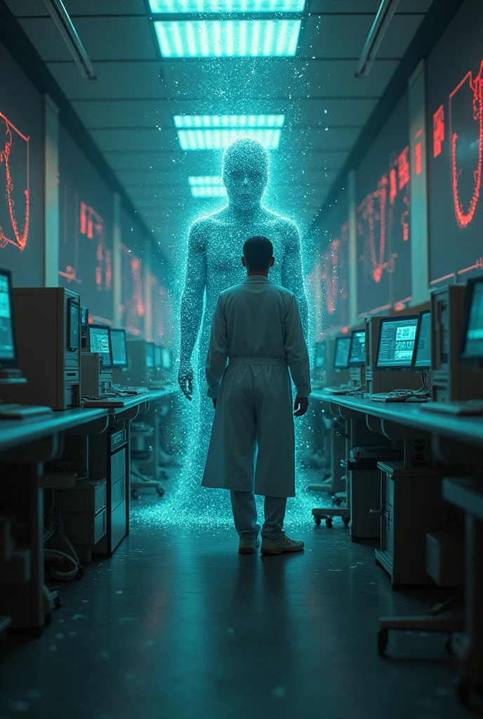 An experiment room in a destroyed laboratory. And in that room there is a portal to another world. Like the ones from stranger things. All this mess and some kind of creatures coming out of it