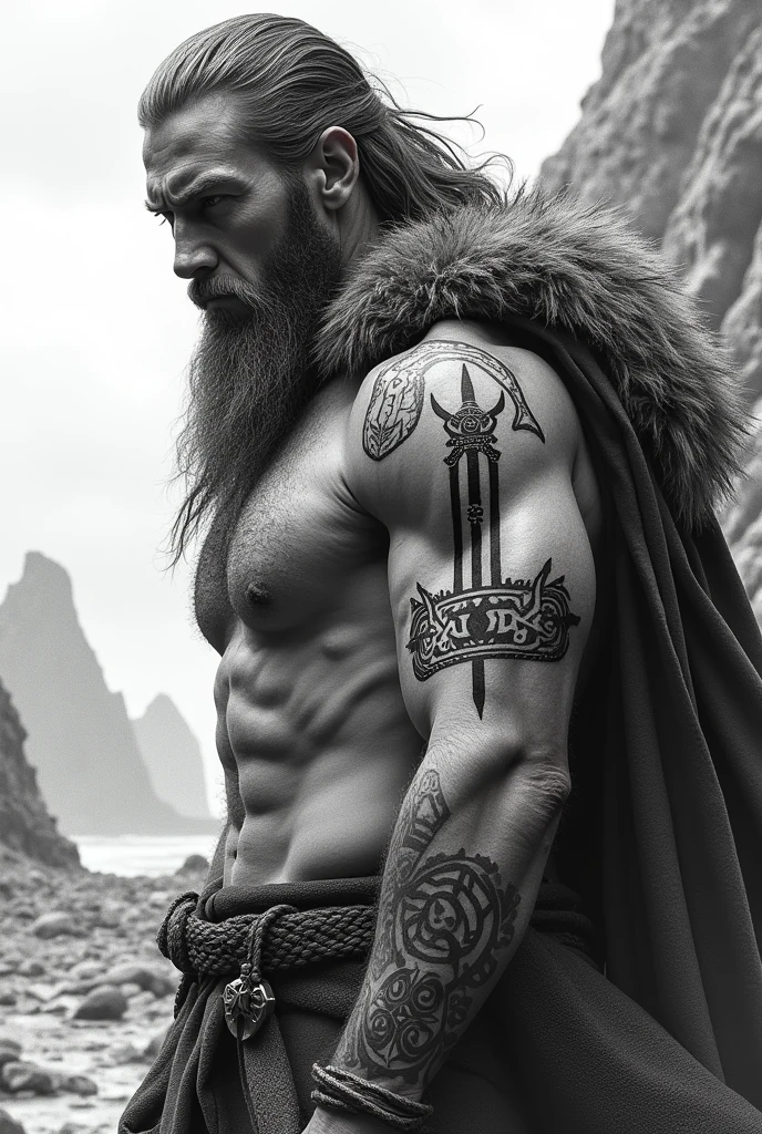 Tatouage lame lance de viking 
