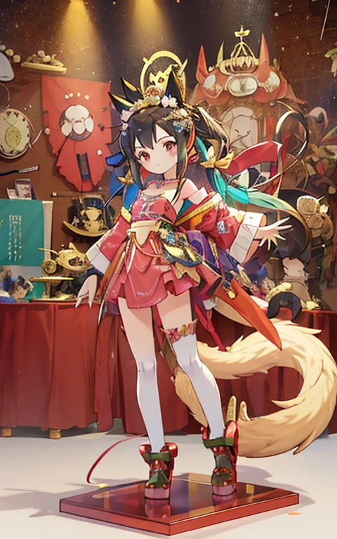There are many different types of Toy figures on the table，Nendoroid3d，anime statue，Toy figure，q cheeks，Funny company anime style，anime action figure，nendoroid，PVC Statue，Minion size baby，Styled by Nendoroid，figure、 anime figure、Vinyl Toy Figurines、nendoroid、Action figurines toys animal illustrations,mixed species,different kinds of animals,various species,diverse animals,digimon evolution，Ultimate Evolution，perfect body，ultimate body，horse，There is personification，digimon evolution，Ultimate Evolution，perfect body，ultimate body，UFO，There is a horse，There is personification，There are photos of Cat lady with many animals，animal illustrations,mixed species,different kinds of animals,various species,diverse animals,digimon evolution，Ultimate Evolution，perfect body，ultimate body，horse，There is personification，digimon evolution，Ultimate Evolution，perfect body，ultimate body，UFO，There is personification，Cat lady，cat ears women\(Lovely,Kawaii,）rest ,quality\(8k,Extremely detailed, masterpiece,high resolution,top-quality,top-quality real texture skin,提high resolution,RAW photos,Best quality,Very detailed\)