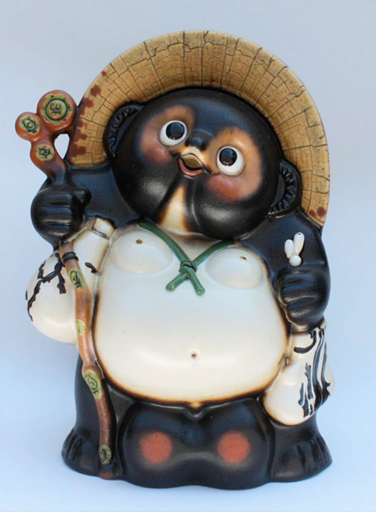 Faded ceramic figurine:1.7、A decorative ornament that has deteriorated over the years due to exposure to the elements.、