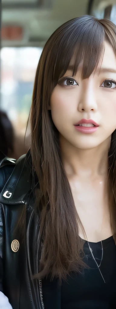 1 person, 1, (8k, RAW Photos, Highest quality, masterpiece: 1.2), (Detailed facial features, Facial details, Fine skin: 1.2), (Mouth slightly open, Expression of holding back pee: 1.2), (Realistic, photo Realistic :1.37), cute, Subway Car, Surrounding crowds: 1.1, Professional Lighting, Cinema Lighting, Object Texture, Open trench coat, stockings, Erotic Lingerie, Bare thighs, Physically Based Rendering, Ultra-high resolution,
