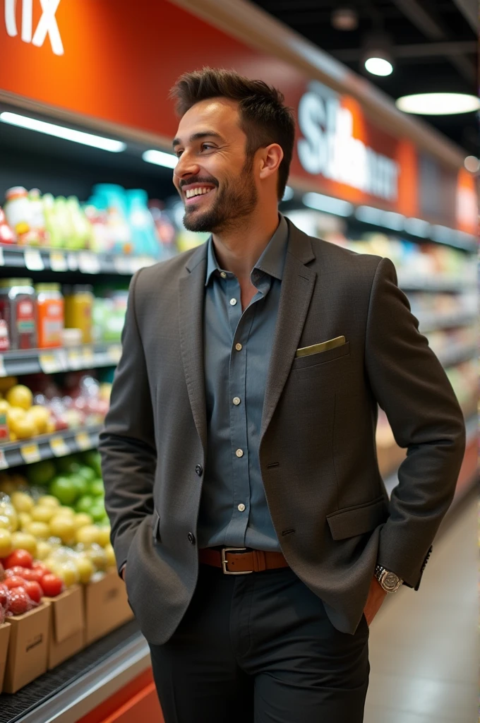 A supermarket named totrix bazar and a handsome businessman was happy