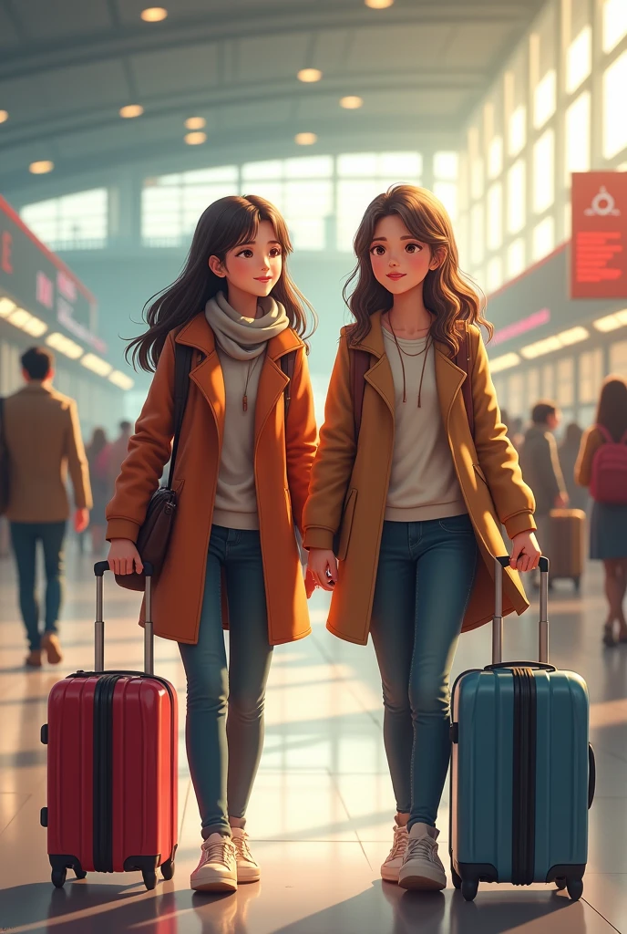 My lovely daughters,Flaying from Kathmandu airport to China for further study abroad.