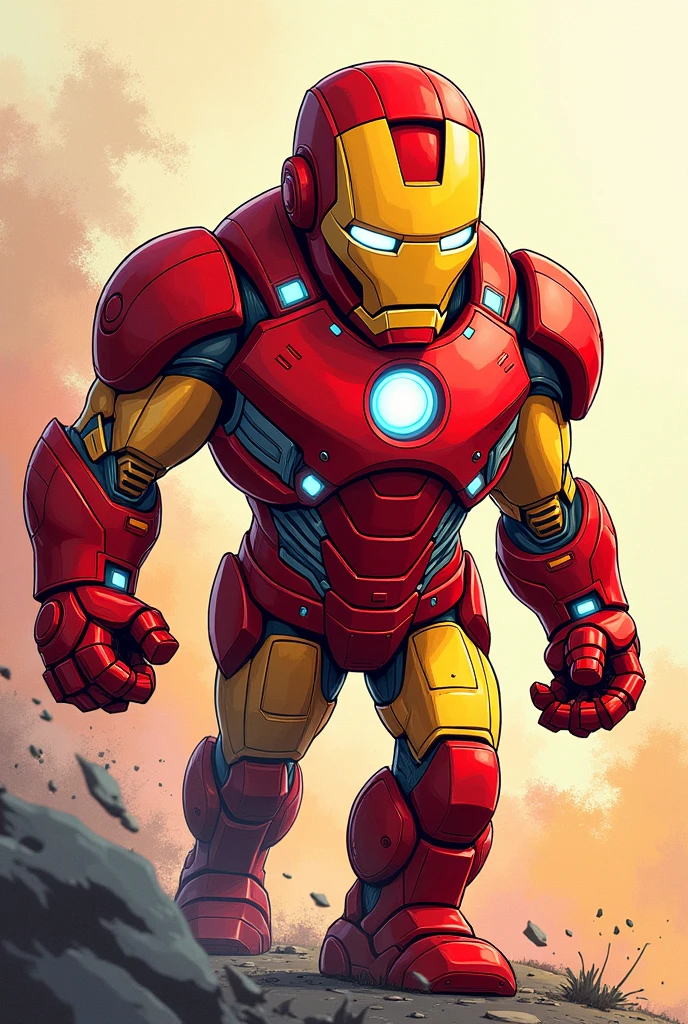 Iron Man in cartoon hand drawn style