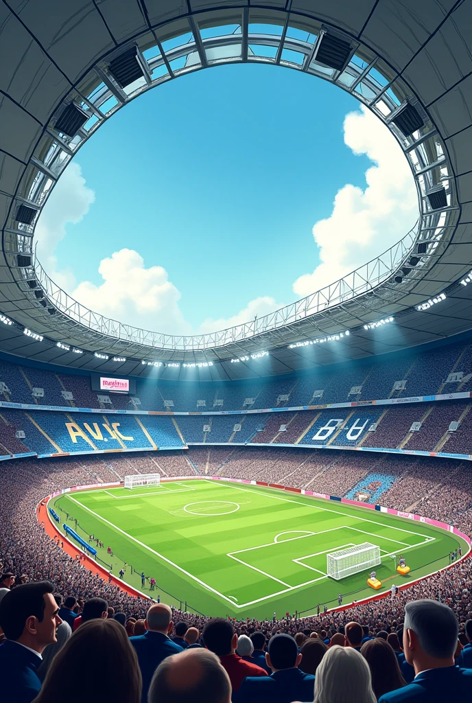Caricature of the Bernabeu stadium from the inside