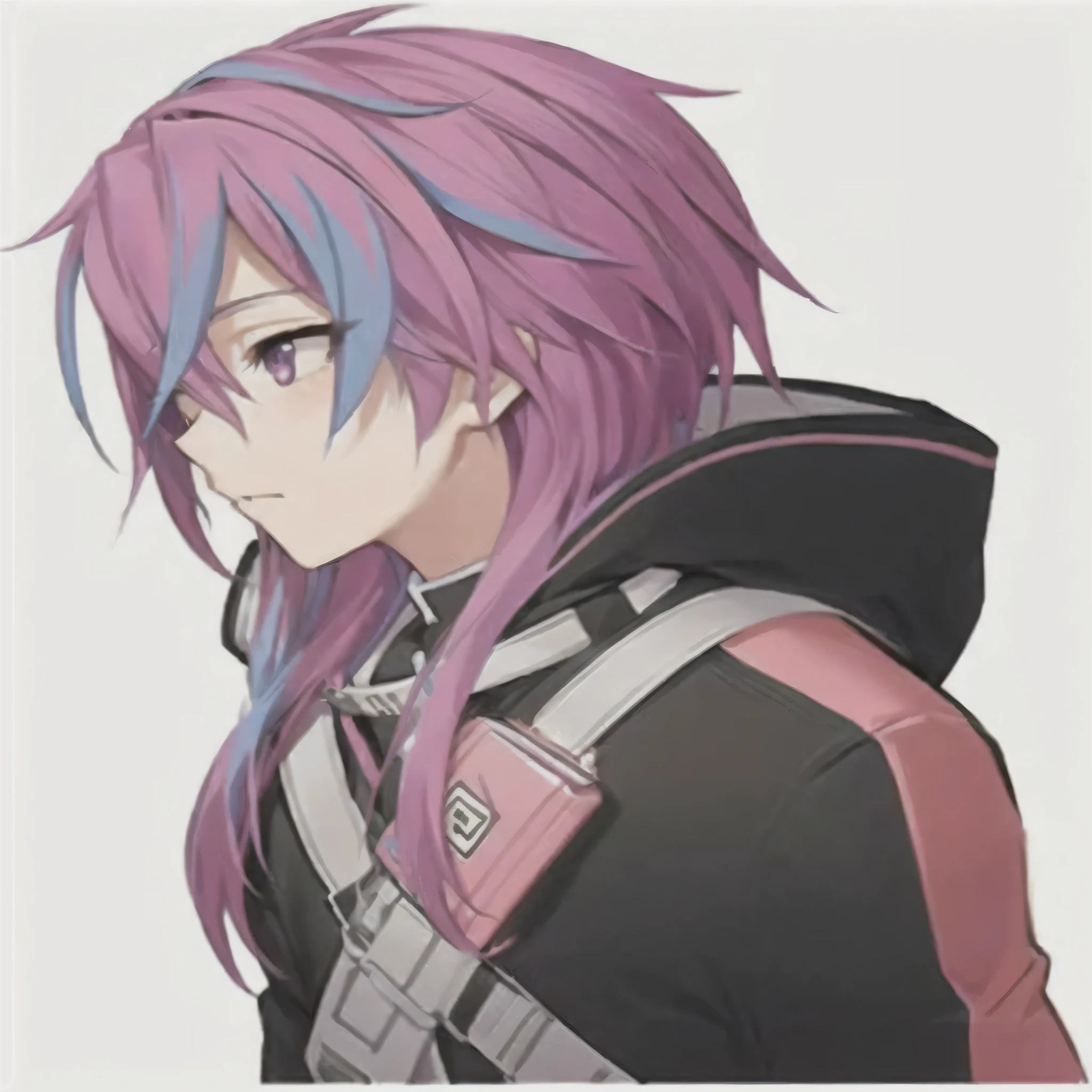 Close-up of a person with pink hair and a backpack, Hajime Yatate, Rimuru Tempest profile shot, tsukasa dokite, Eat and drink, Haruno sakura, Also, ikuto yamashita, wataru kajika, Visual Novel Sprites, Akasuki Void Star, Megumi Okada