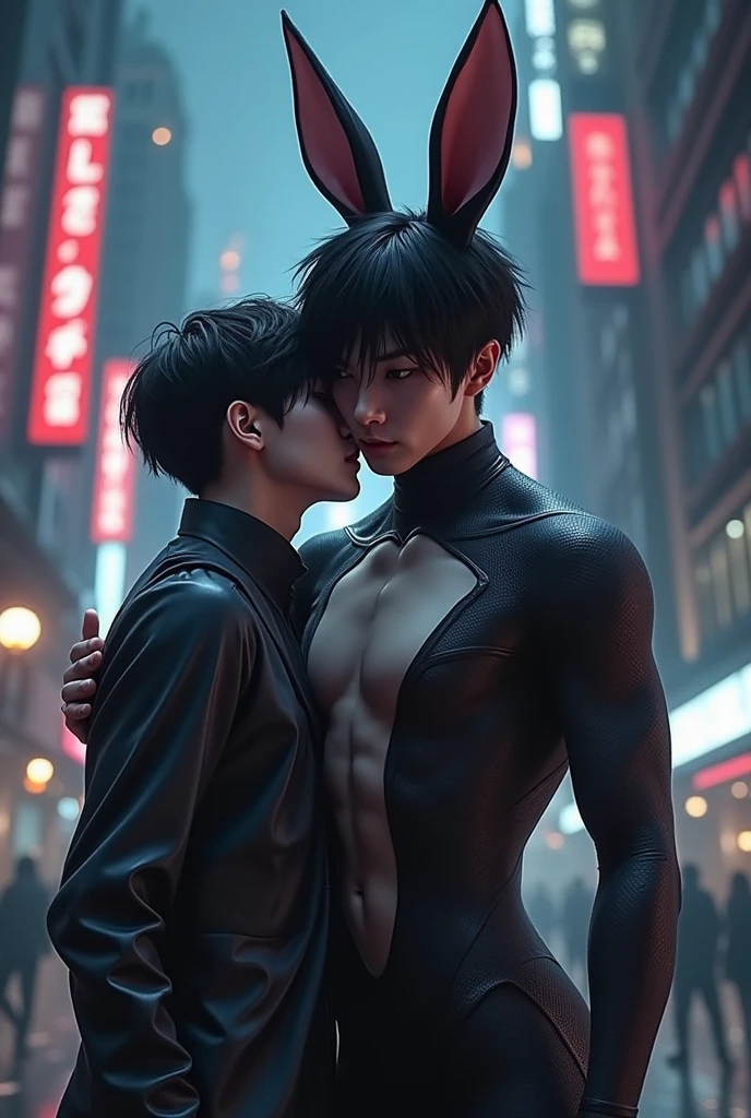 create me a Jikook fanart (Jungkook and jimin) with Jungkoom being Killer bunny