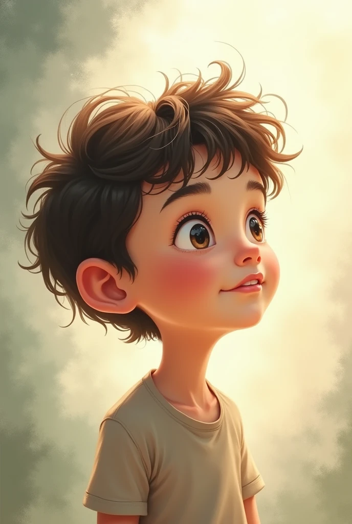 Cartoon of a dreamy boy