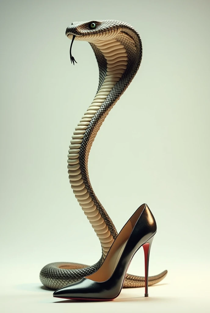 A snake encircling ballet pointe shoes, that it is a realistic image in the style of Taylor Swift's “Reputation” album