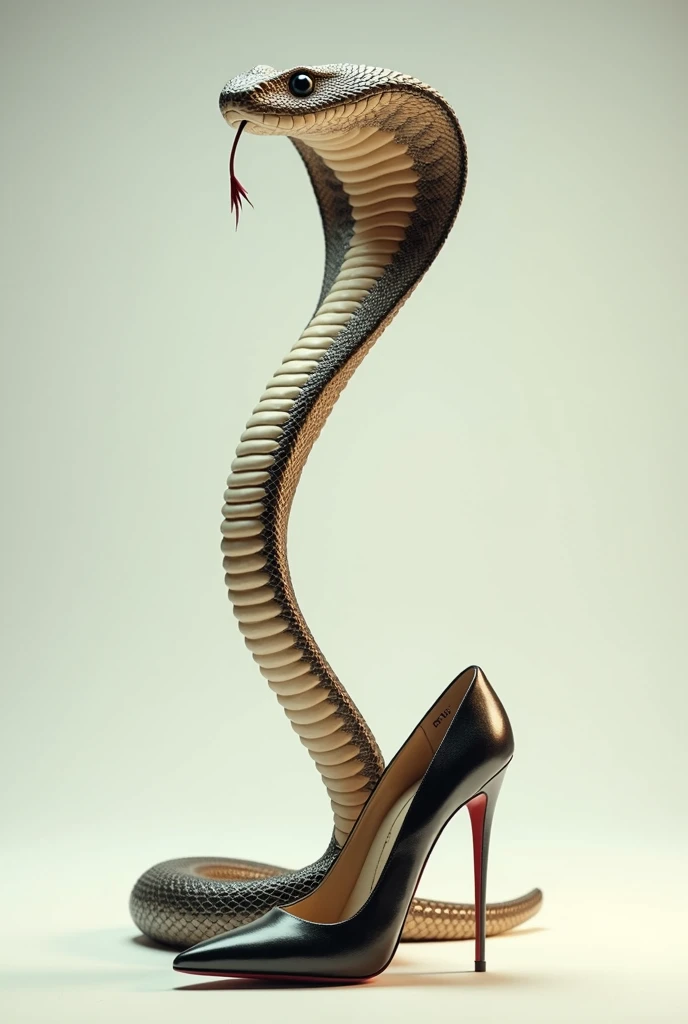 Create image of a Cobra snake wearing high heels