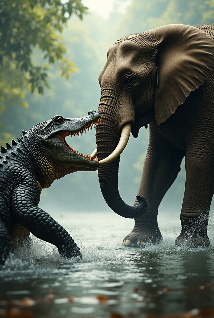  crocodile and  elephant