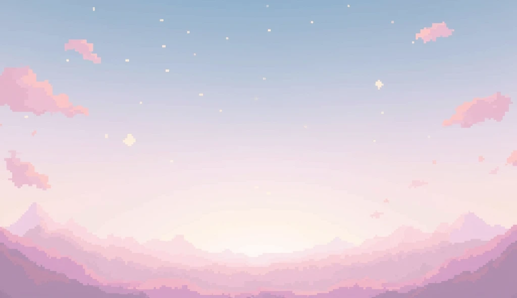 Aesthetic background,vinrant and calm colours, pixelated image,sky with a little slouds and shooting stars,soft lighting
Change the image
A liitle less clouds and no sun
A little less clouds but add small clusters of cloud in some area
Just sky no water bodies