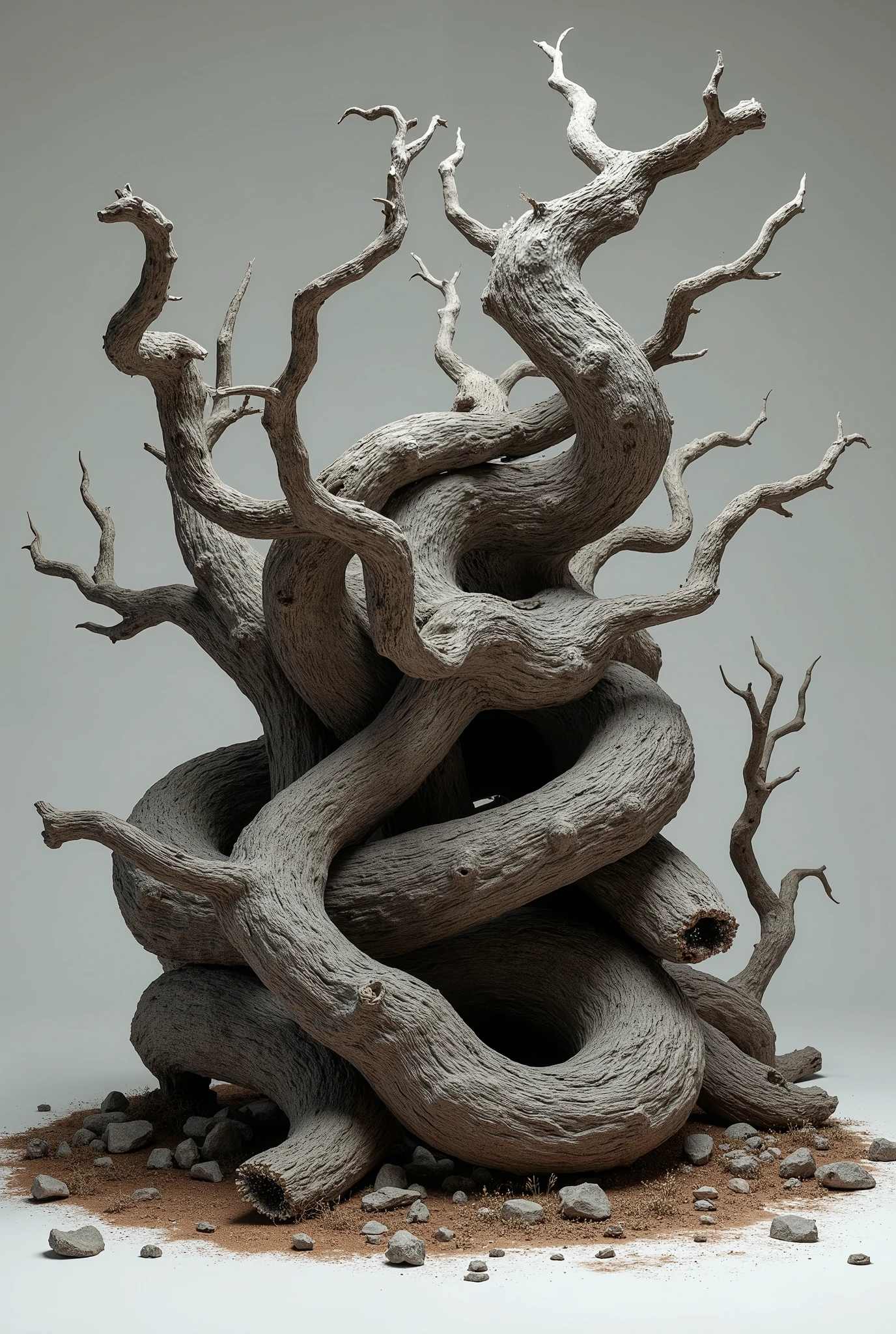 Dry tree branches stacked