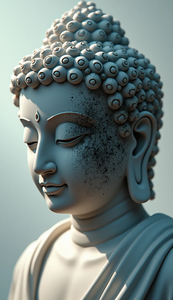Buddha with Sasukecursed mark face fully realistic anime looks