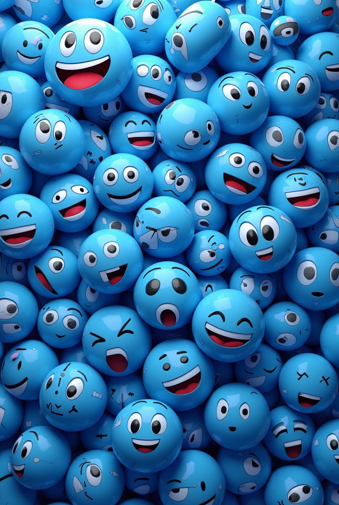 Background com 100 emojis m azul vertical