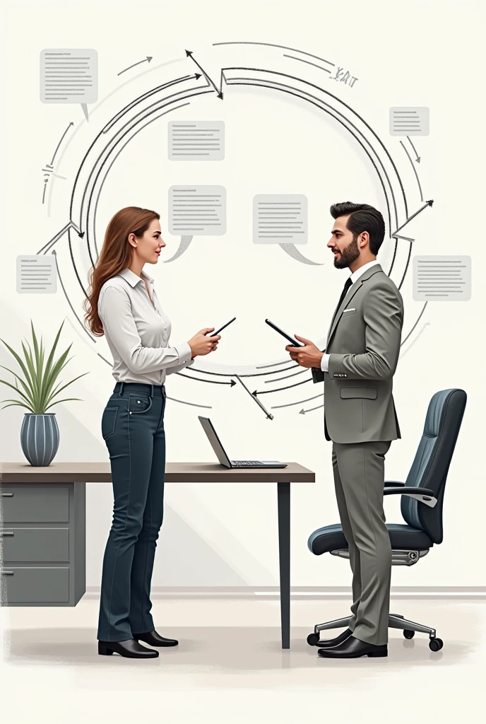 create a drawing scenario showing the barnlund's transactional model works
