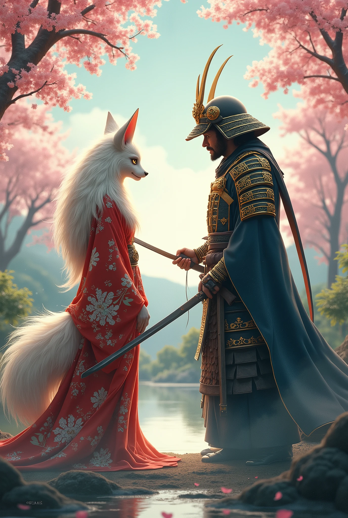 kitsune y un samurai