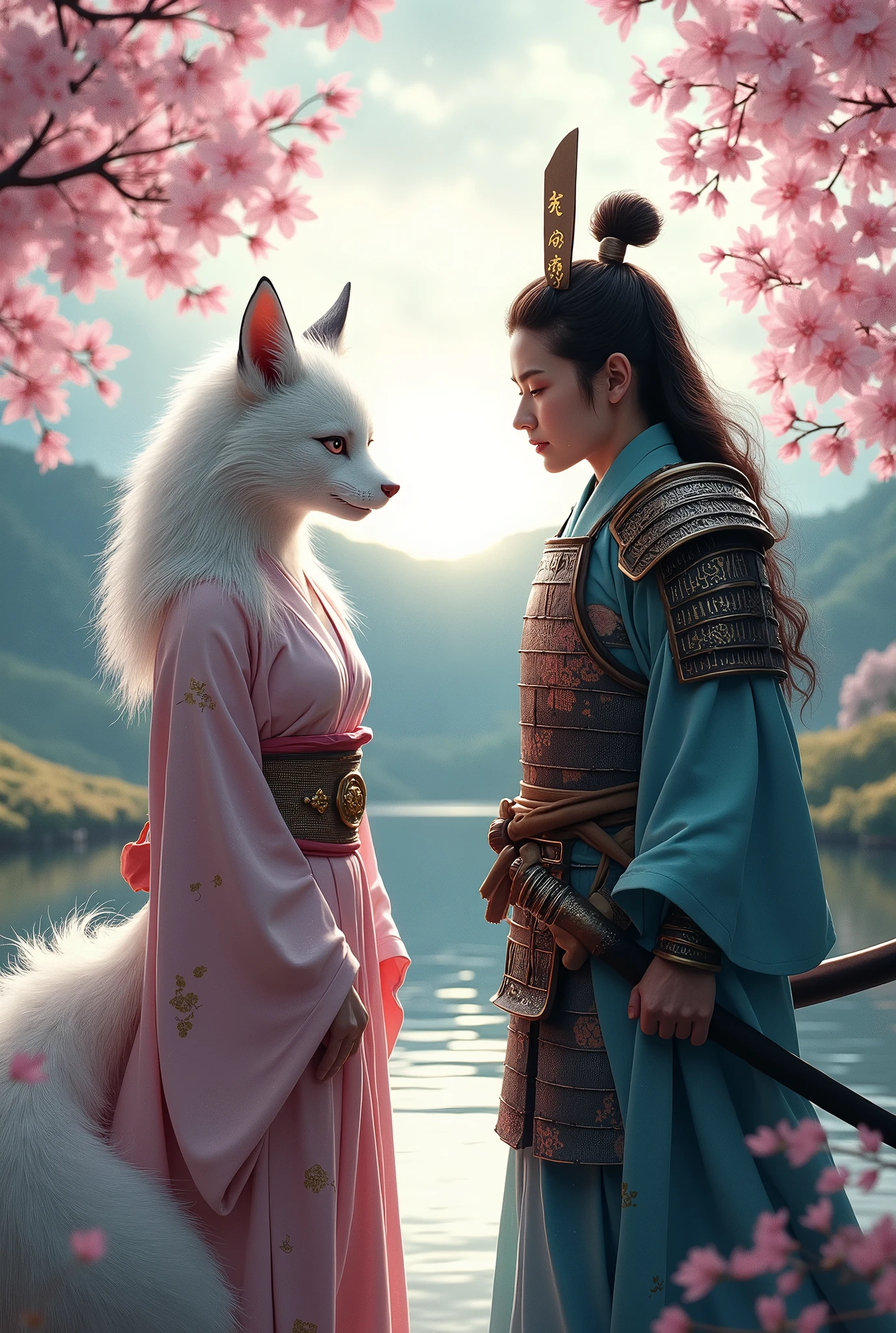 kitsune y un samurai