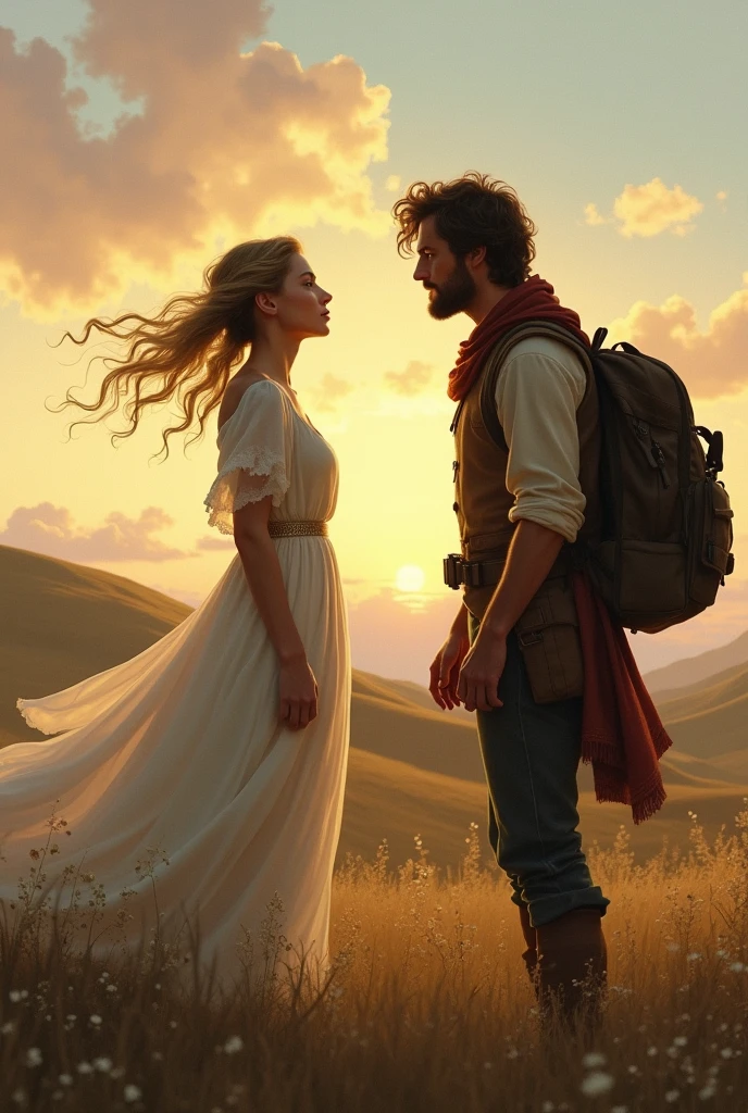 Girl saying goodbye to her traveling husband