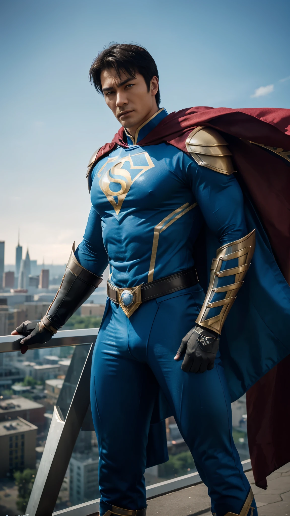 superhero from kazakhstan. flag of kazakhstan. armor in kazakh style. modern superhero. in the background is the city of Astana. next to a flying horse superhero. attractive muscular man in armor, Arsene Lupin as a Paladin, portrait shot, steampunk superhero, attractive man in armor, Fantasy style rendering with 8k octane, Cory Chase as Atlas, Wojtek fus, muscular male hero, 3D rendering of characters 8k