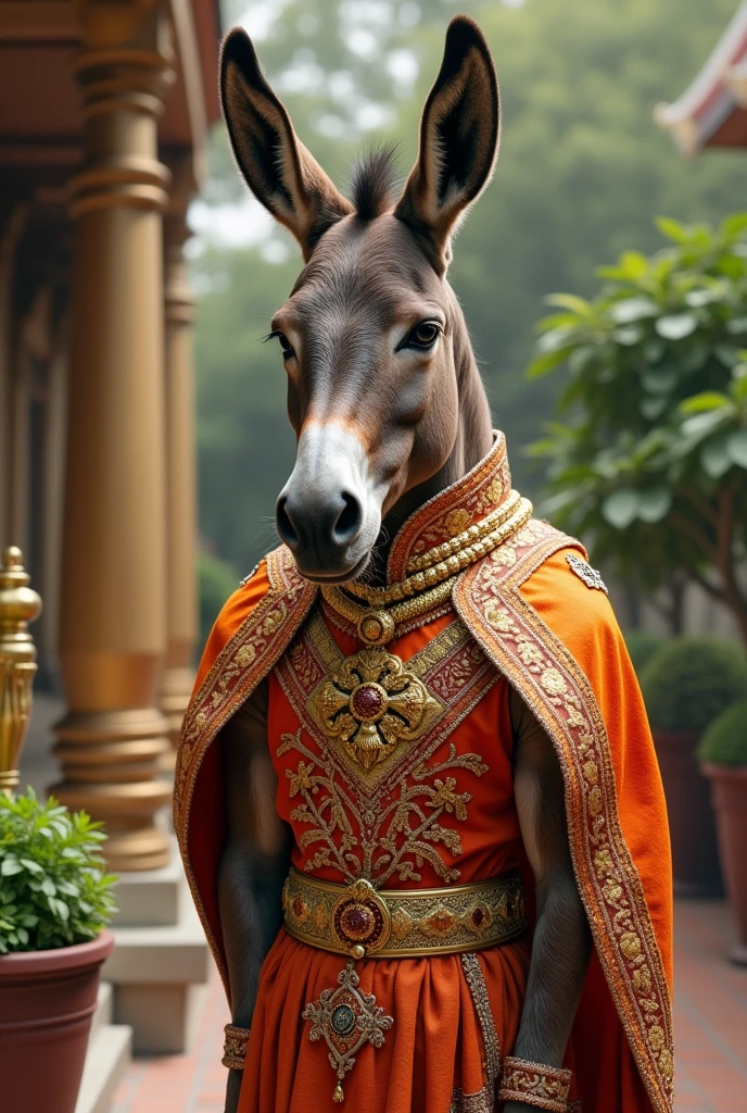 Donkey with royal thai dress