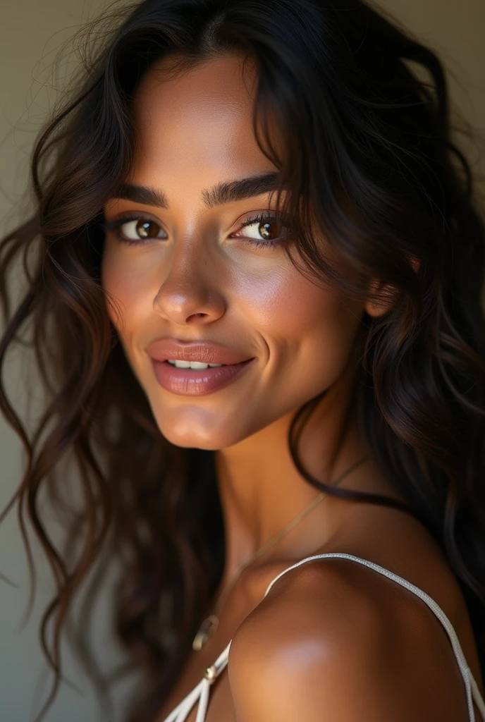 visage le plus réaliste possible d'une superbe latina. je veux que l'on voit bien son visage