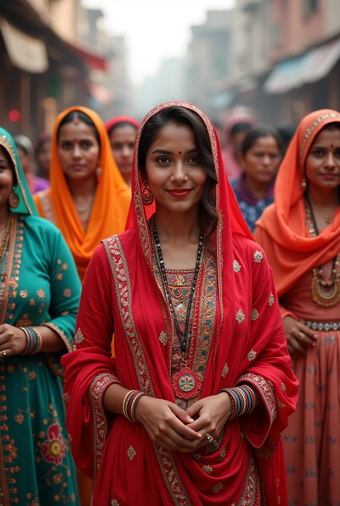 India women in Panjabi dress