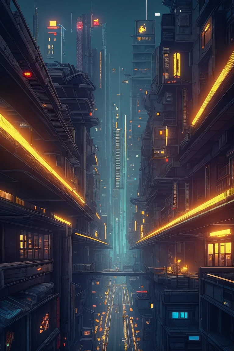 retro video game concept art, 8-bit video game, simple pixel apocalyptic city ruins from directly above, skyscraper on center, 3 independent sectors connected by bridges, post-punk urban background, HEXAGON, add_detail:1, add_detail:0, add_detail:0.5, no humans, at night, dark and lonely city