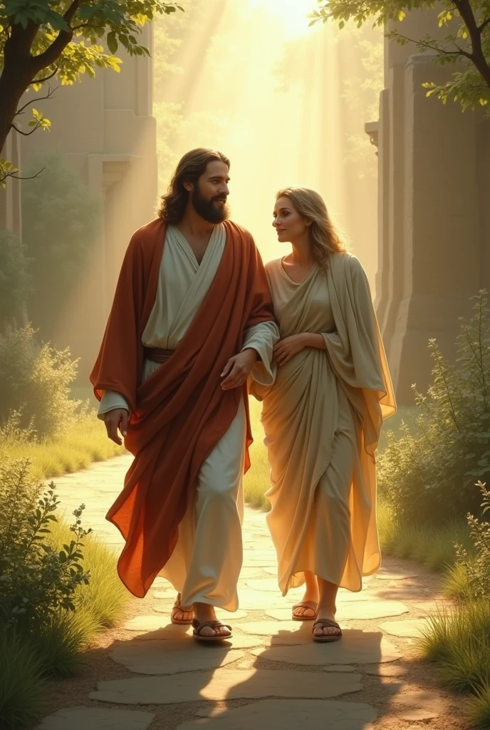 Jesus walk with a person