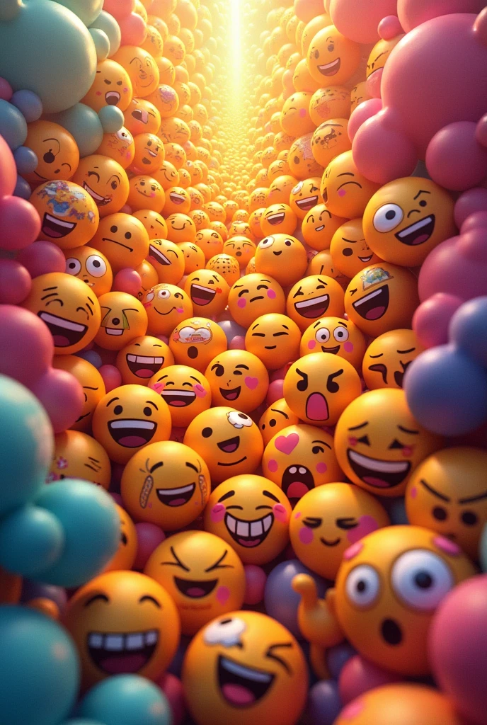 Background com 100 emojis M vertical