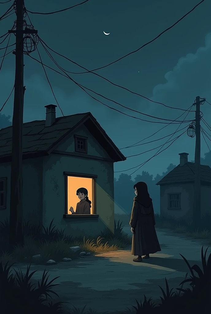 It was a dark night, and the winds were merciless. In an old neighborhood of the city, there was a small house in which eleven-year-old Maryam lived with her mother. Maryam&#39;s father had died in an accident a few years ago and since then both mother and daughter had a very difficult time. Generate image in animated form