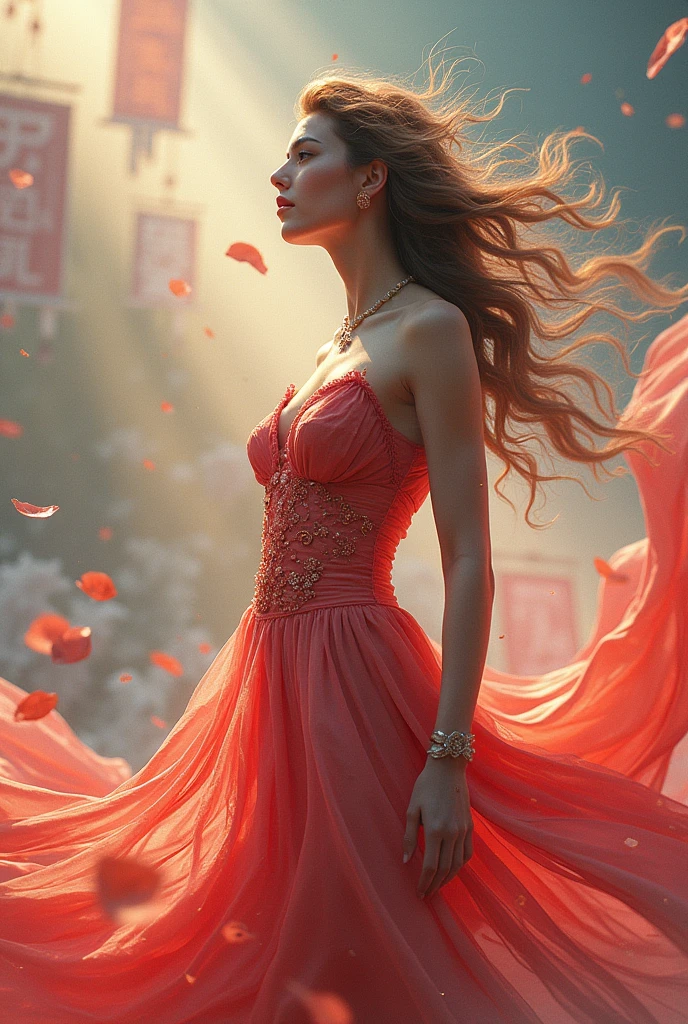 Shout the letter L, with feminine traits, self-reliance, decorated