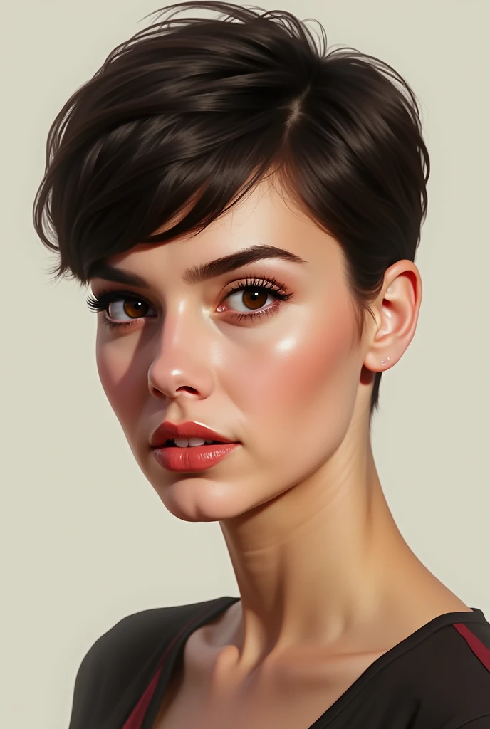 (Turkish actor ozge torer with a short haircut
