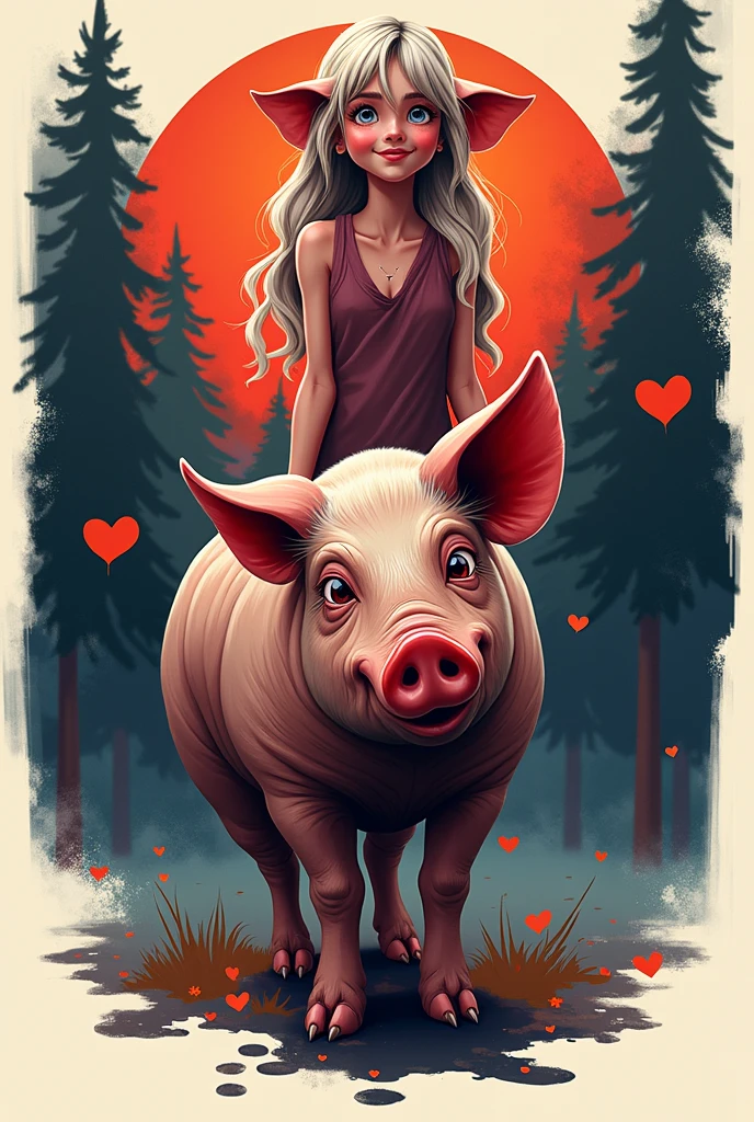 I want you to cut out the background of this image and just leave us with the girl and the pig.