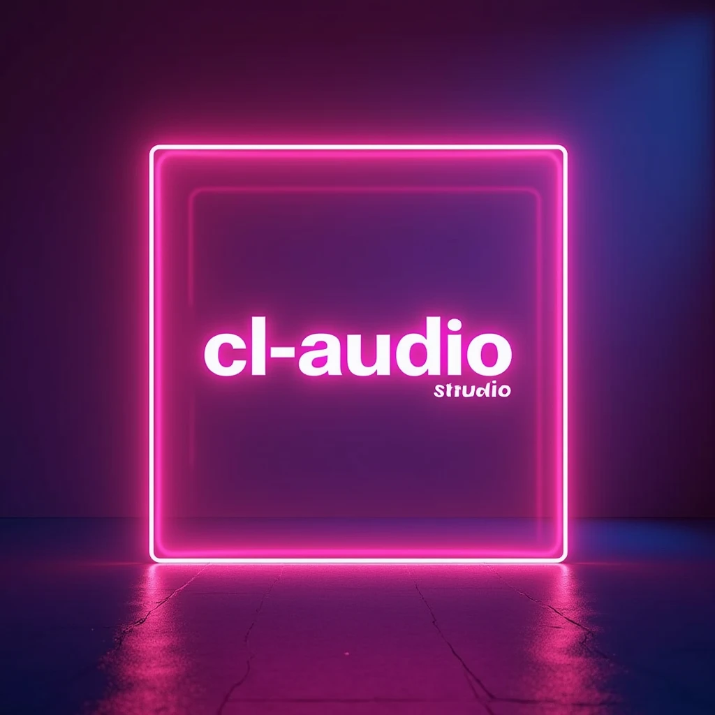 Genrat image for Instagram highlights cover topic is form fill 
in neon lights with form fill logo, A serene, high-resolution, professional photograph showcasing the "CL-Audio STUDIO" Logo, centered within a square frame