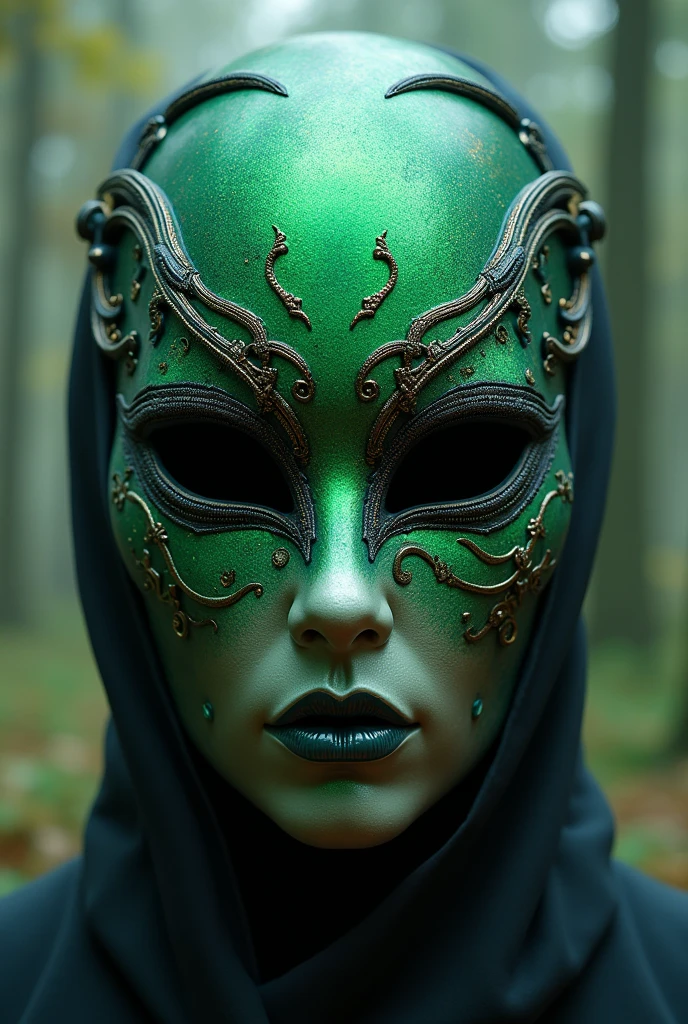 create a mask which has a color green on the above and mixed color half of end