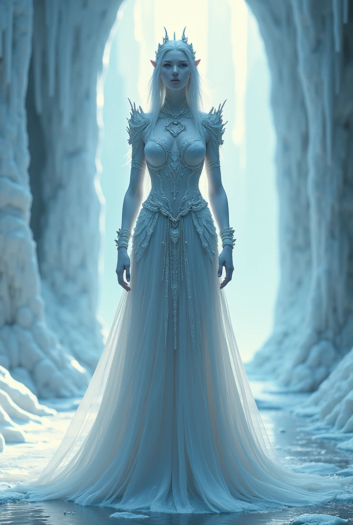 a white skinned, tall ice queen from Narnia, in a ice palace wearing tribal clothes, cinematic lighting, detailed face and body, highly detailed, photorealistic, masterpiece, octane render, 8k, sharp focus, intricate details, realistic skin texture, dramatic shadows, warm color palette, dramatic lighting