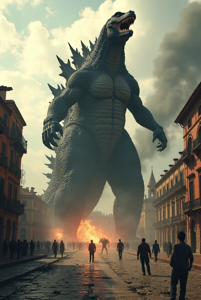 Godzilla in the blood square of Alcora, Castellon 