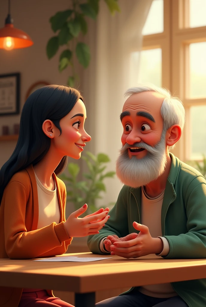Maryam and Haji kept talking Generate in animated form