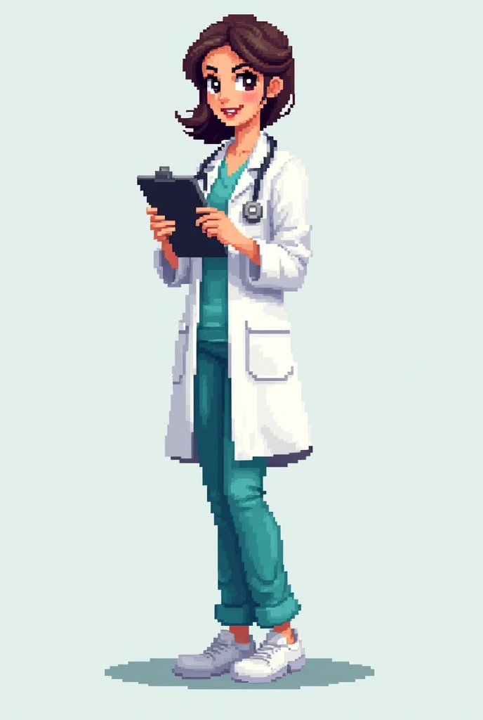 pixelated female doctor