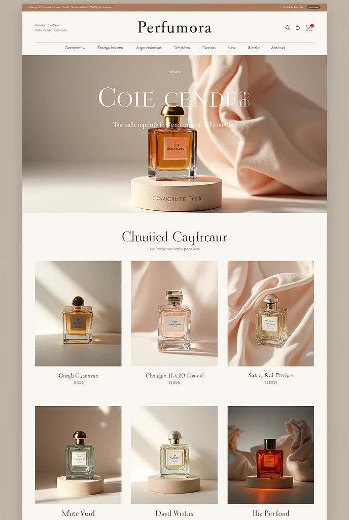 Website of perfume brand called perfumora