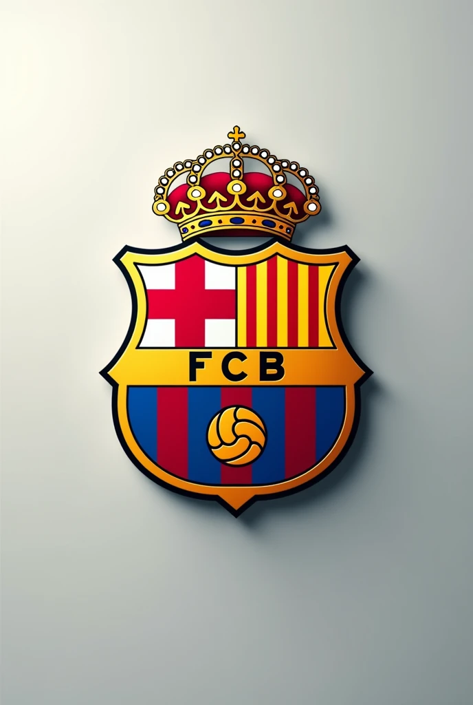 Combines the Barça logo and the Real Madrid logo in a single logo