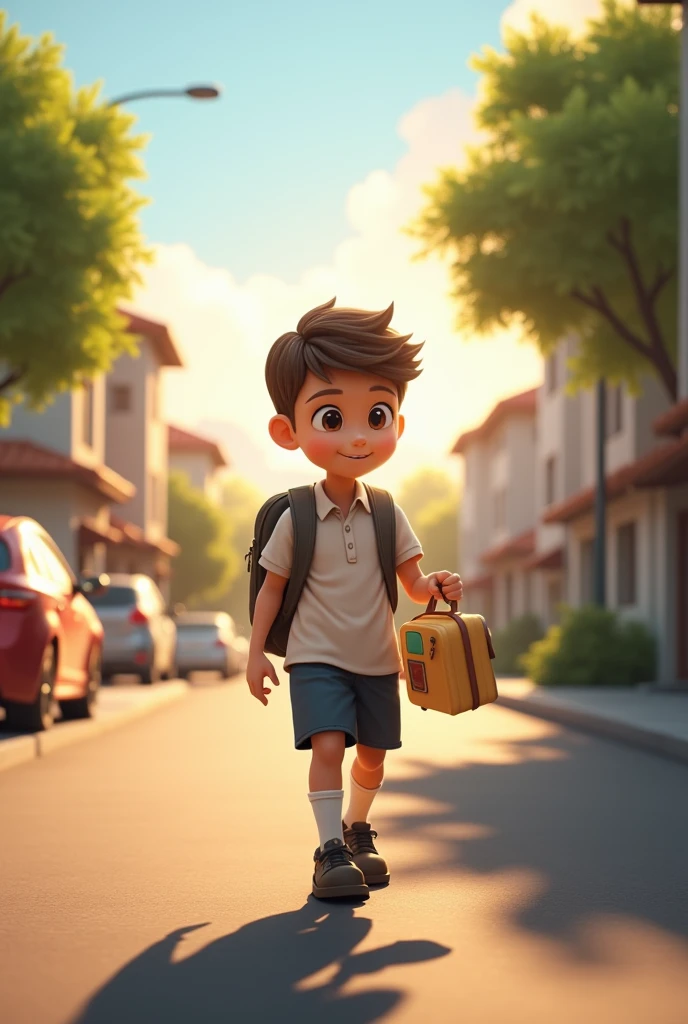 Boy going to school