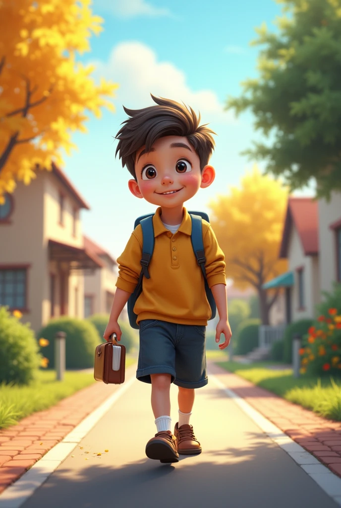 Boy going to school