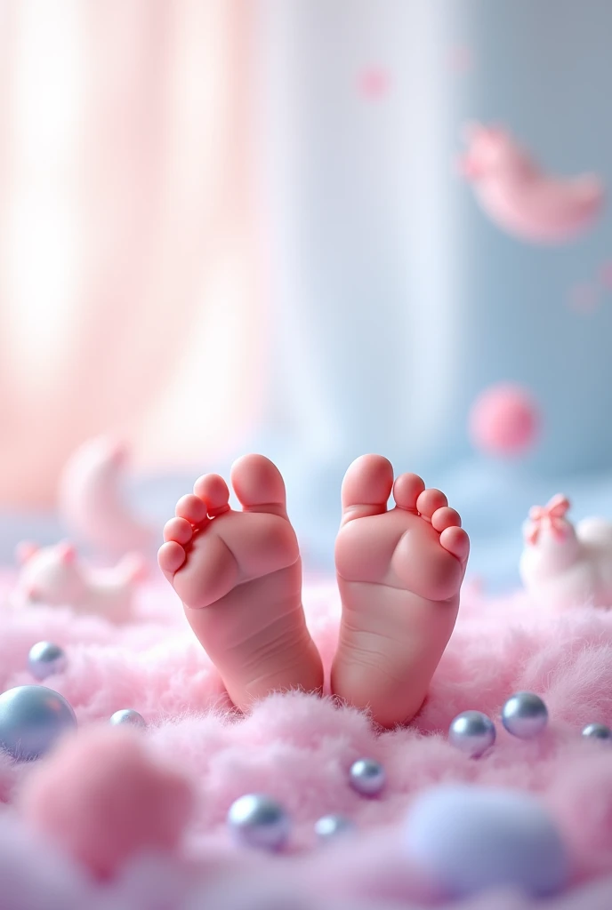 I need to create a back cover image for online business. This is a baby item selling shop. We use pink blue and purple colors as our theme . Shop name is BooBee. In this back cover should include babies feet and our slogan is "little luxurious for littles "