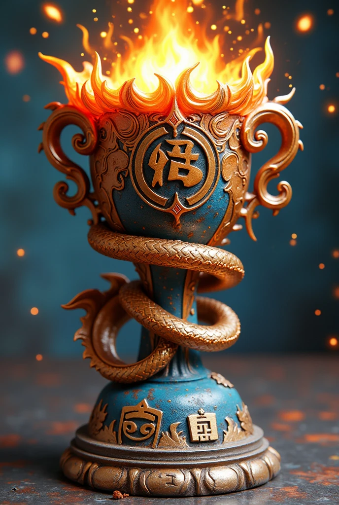 Painted cup trophy with Dragon Ball Z theme