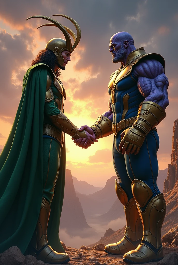 Loki and thanos Shake hand