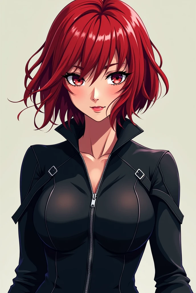 From Marvel Anime Girl Black Widow FrechMein Black Jacke Zip